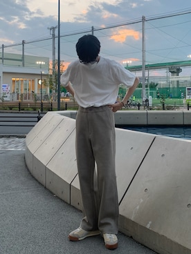 「ADER error（アーダーエラー）のアイテム（シューズ）」を使った、田中さん（メンズ・177cm）の夏コーディネート