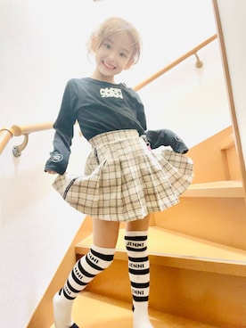 「アイテム（レッグウェア）」を使った、一姫二太郎★★さん（キッズ・120cm）の秋コーディネート