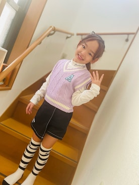 「アイテム（レッグウェア）」を使った、一姫二太郎★★さん（キッズ・120cm）の秋コーディネート