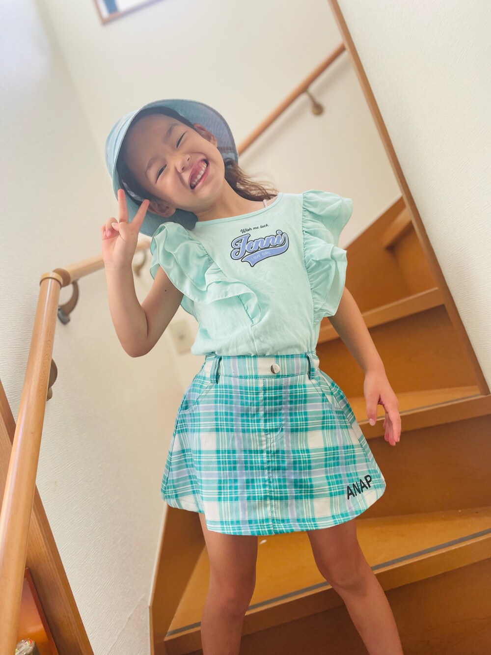 ANAP kids（アナップキッズ）の「インパン付きチェックスカート