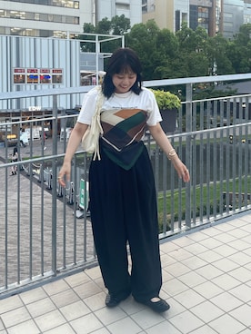 「アイテム（バンダナ/スカーフ）」を使った、ayaさん（レディース・153cm）の秋コーディネート