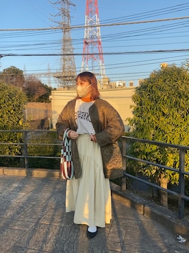 「ローリーズファーム(LOWRYS FARM)」｜「アイテム（ナイロンジャケット）」を使った、ayaさん（レディース・153cm）の冬コーディネート