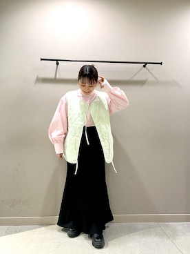 「ローリーズファーム(LOWRYS FARM)」｜「アイテム（ナイロンジャケット）」を使った、ayaさん（レディース・153cm）の冬コーディネート