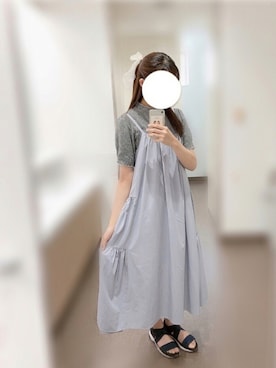 「大学生コーデ」｜「アイテム（ワンピース）」を使った、さえさん（レディース・162cm）の夏コーディネート