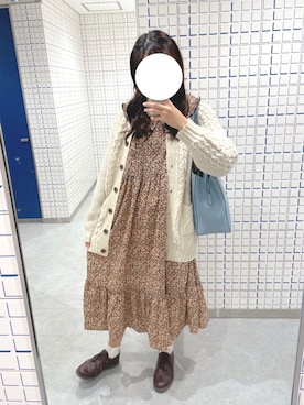 「大学生コーデ」｜「アイテム（ワンピース）」を使った、さえさん（レディース・162cm）の秋コーディネート