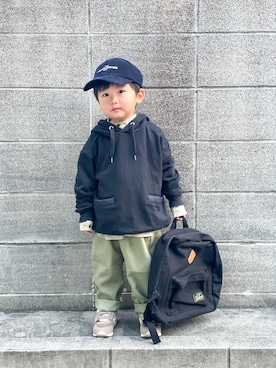 「devirock（デビロック）のアイテム（バッグ）」を使った、yuto@airiさん（キッズ・90cm）の冬コーディネート