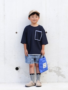 「GLOBAL WORK（グローバルワーク）のアイテム（帽子）」を使った、yuto@airiさん（キッズ・120cm）の夏コーディネート