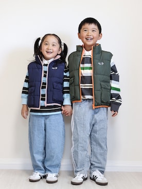 「アイテム（スニーカー）」を使った、yuto@airiさん（キッズ・110cm）の秋コーディネート