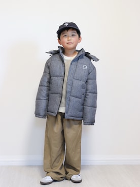 「アイテム（キャップ）」を使った、yuto@airiさん（キッズ・120cm）の冬コーディネート