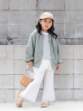 「GLOBAL WORK（グローバルワーク）のアイテム（キャップ）」を使った、yuto@airiさん（キッズ・110cm）の春コーディネート