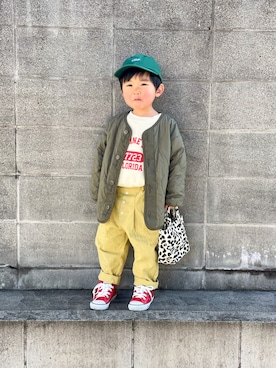 「アイテム（モッズコート）」を使った、yuto@airiさん（キッズ・100cm）の冬コーディネート