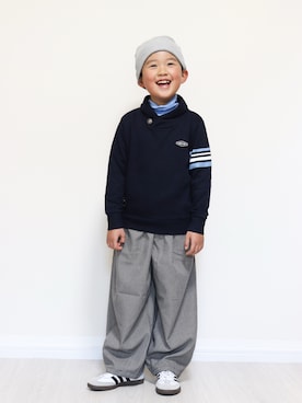 「アイテム（帽子、グレー系）」を使った、yuto@airiさん（キッズ・110cm）の冬コーディネート