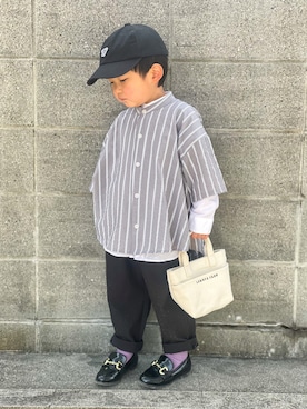 「B:MING by BEAMS（ビーミングバイビームス）のアイテム（キャップ）」を使った、yuto@airiさん（キッズ・100cm）の春コーディネート