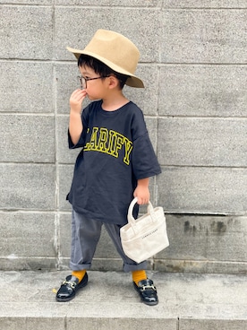 「14+（イチヨンプラス）のアイテム」を使った、yuto@airiさん（キッズ・90cm）の秋コーディネート