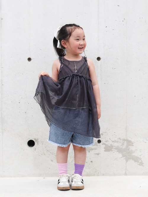 新品　d.i.a. ダイヤ　編み上げ　裾フリンジ　デニムショートパンツ デニム裾フリンジショートパンツ | 西松屋オンラインストア