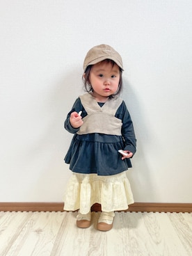 「quoti use fith（クゥオティ　ユース　フィス）のアイテム」を使った、yuto@airiさん（キッズ・70cm）の春コーディネート