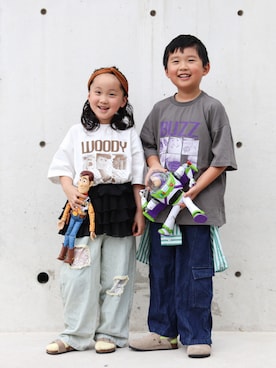 「CIAOPANIC TYPY（チャオパニックティピー）のアイテム（パンツ）」を使った、yuto@airiさん（キッズ・110cm）の夏コーディネート