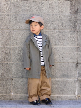 「アイテム（モッズコート）」を使った、yuto@airiさん（キッズ・100cm）の秋コーディネート