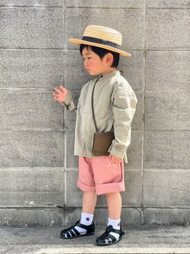 「ZOZOKIDSDAY」｜「アイテム（バッグ）」を使った、yuto@airiさん（キッズ・100cm）の春コーディネート