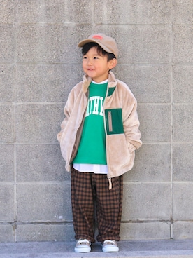「アイテム（ブルゾン）」を使った、yuto@airiさん（キッズ・100cm）の秋コーディネート