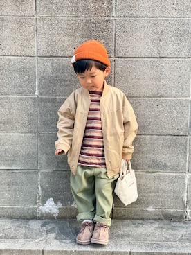 「MAKE YOUR DAY（メイクユアデイ）のアイテム」を使った、yuto@airiさん（キッズ・90cm）の秋コーディネート