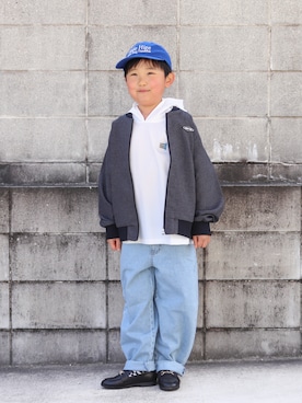 「CIAOPANIC TYPY（チャオパニックティピー）のアイテム（キャップ）」を使った、yuto@airiさん（キッズ・125cm）の春コーディネート