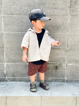 「THE CASUAL（カジュアル）のアイテム」を使った、yuto@airiさん（キッズ・90cm）の夏コーディネート
