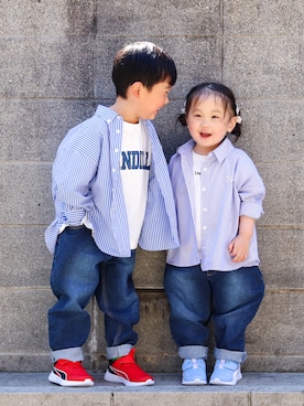 「pairmanon（ペアマノン）のアイテム（パンツ）」を使った、yuto@airiさん（キッズ・100cm）の春コーディネート