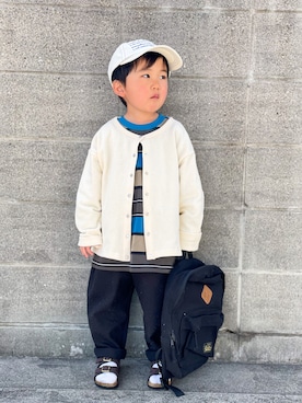 「devirock（デビロック）のアイテム（バッグ）」を使った、yuto@airiさん（キッズ・100cm）の春コーディネート