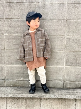 「B:MING by BEAMS（ビーミングバイビームス）のアイテム（キャップ）」を使った、yuto@airiさん（キッズ・100cm）の春コーディネート