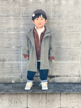 「devirock（デビロック）のアイテム（ブルゾン）」を使った、yuto@airiさん（キッズ・90cm）の冬コーディネート