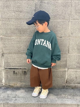 「アイテム（タンクトップ、ホワイト系）」を使った、yuto@airiさん（キッズ・90cm）の秋コーディネート