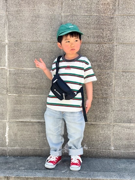 「ZOZOKIDSDAY」｜「アイテム（ボディバッグ/ウエストポーチ）」を使った、yuto@airiさん（キッズ・100cm）の春コーディネート