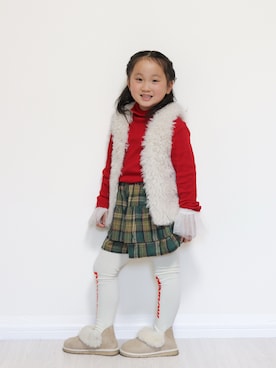 「アイテム（タイツ/ストッキング）」を使った、yuto@airiさん（キッズ・110cm）の冬コーディネート