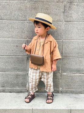 「pairmanon（ペアマノン）のアイテム」を使った、yuto@airiさん（キッズ・90cm）の夏コーディネート