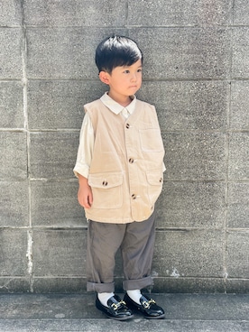 「aimoha（アイモハ）のアイテム」を使った、yuto@airiさん（キッズ・100cm）の秋コーディネート