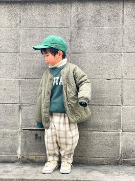 「シンフルコーデ」｜「アイテム（モッズコート）」を使った、yuto@airiさん（キッズ・100cm）の冬コーディネート