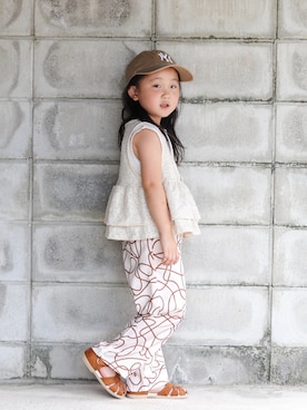 「CIAOPANIC TYPY（チャオパニックティピー）の【WEB限定】【KIDS】バルーンTEE（Tシャツ/カットソー）」を使った、yuto@airiさん（キッズ・100cm）の夏コーディネート