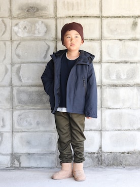 「アイテム（マウンテンパーカー）」を使った、yuto@airiさん（キッズ・120cm）の秋コーディネート