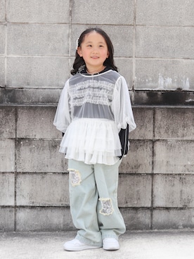 「p.premier（ピードットプルミエ）のアイテム」を使った、yuto@airiさん（キッズ・110cm）の春コーディネート