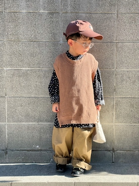 「Birthday（バースデイ）のアイテム（帽子）」を使った、yuto@airiさん（キッズ・100cm）の秋コーディネート