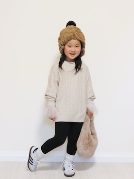 「アイテム（キャップ）」を使った、yuto@airiさん（キッズ・110cm）の冬コーディネート