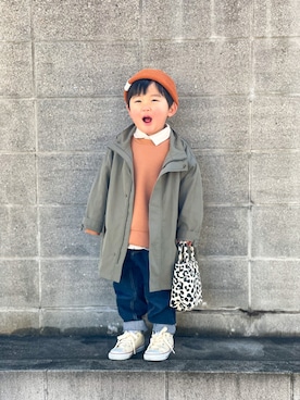 「アイテム（モッズコート）」を使った、yuto@airiさん（キッズ・90cm）の冬コーディネート