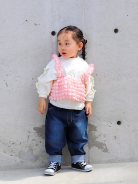 「MAKE YOUR DAY（メイクユアデイ）のアイテム」を使った、yuto@airiさん（キッズ・80cm）の春コーディネート