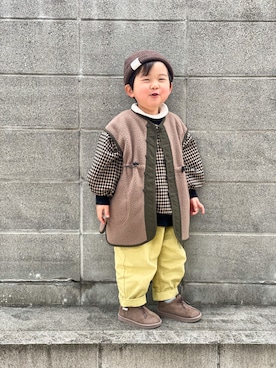 「Ocean&Ground（オーシャン&グラウンド）のアイテム」を使った、yuto@airiさん（キッズ・100cm）の冬コーディネート