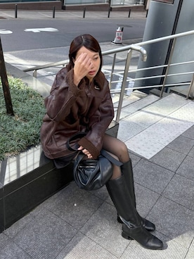 「アイテム（ムートンコート）」を使った、yuuさん（レディース・165cm）の冬コーディネート