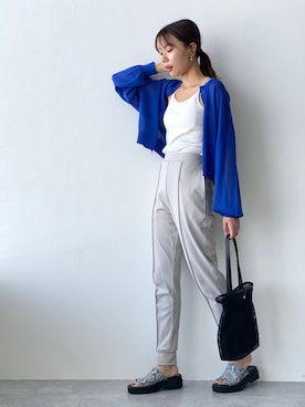 「春カラー」｜「アイテム（スリッポン）」を使った、yuuさん（レディース・165cm）の春コーディネート