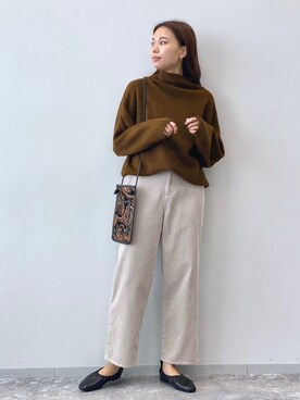 「LAKOLE（ラコレ）のアイテム（バレエシューズ）」を使った、yuuさん（レディース・165cm）の秋コーディネート