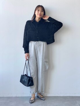 「LAKOLE（ラコレ）のアイテム（スウェットパンツ）」を使った、yuuさん（レディース・165cm）の冬コーディネート