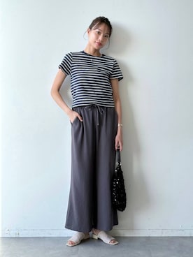 「LAKOLE（ラコレ）のアイテム（パンツ）」を使った、yuuさん（レディース・165cm）の春コーディネート